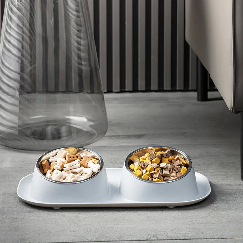Stainless Double Bowl with Non-Slip Base
