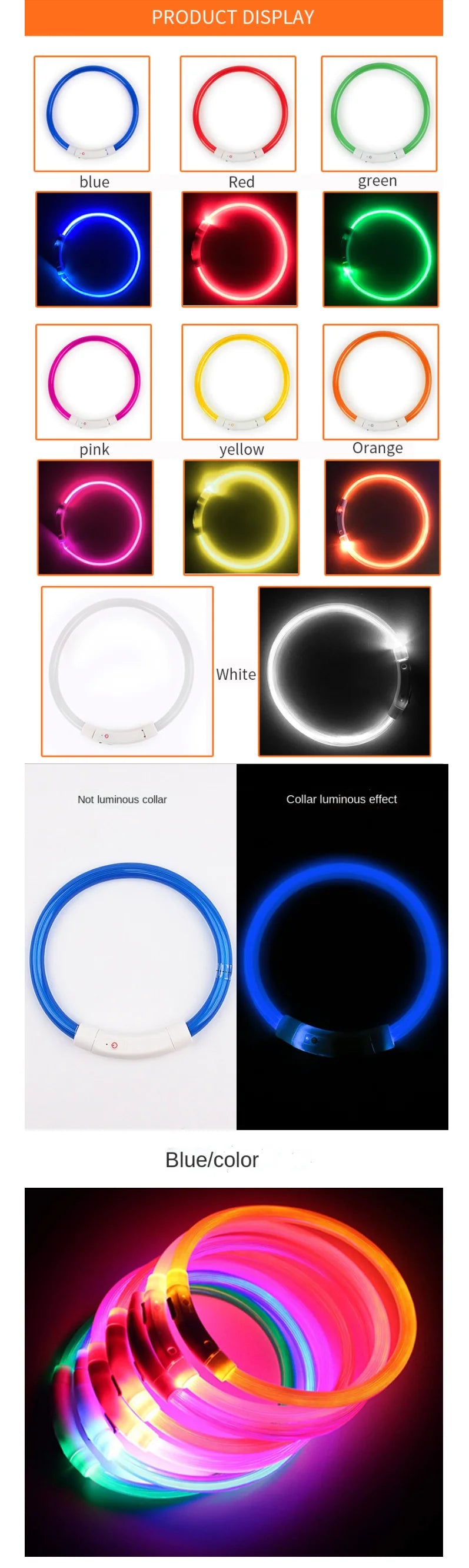 USB Rechargeable LED Collar
