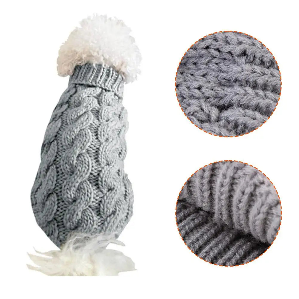 Turtleneck Cable-Knit Dog Jumper
