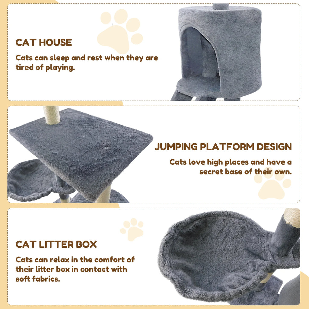 140cm Cat Tree with Condos