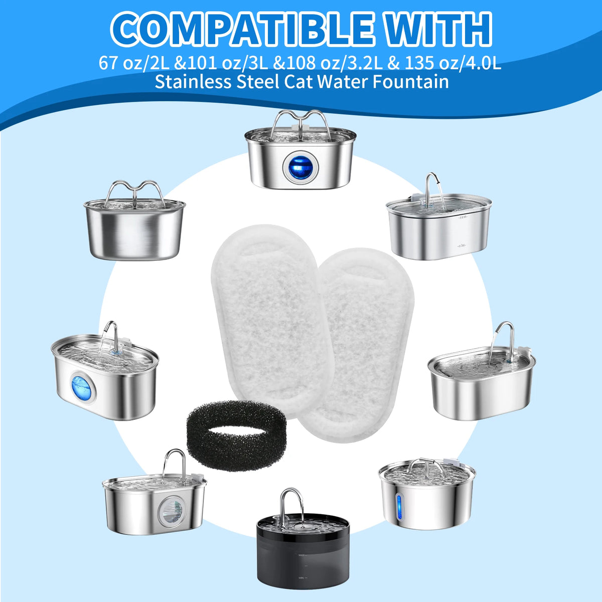 Replacement Fountain Filters (8 or 12)