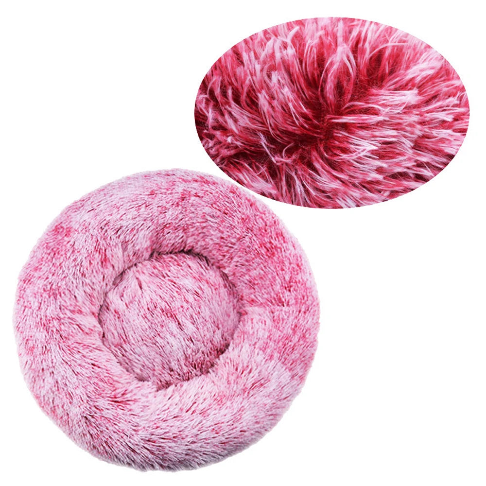 Round Plush Basket Bed