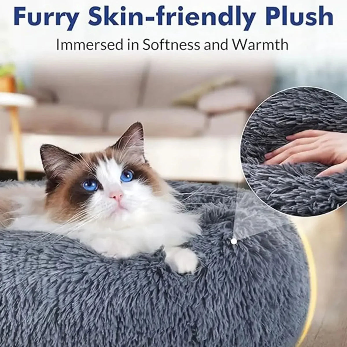 Plush Round Donut Bed (6 Sizes)