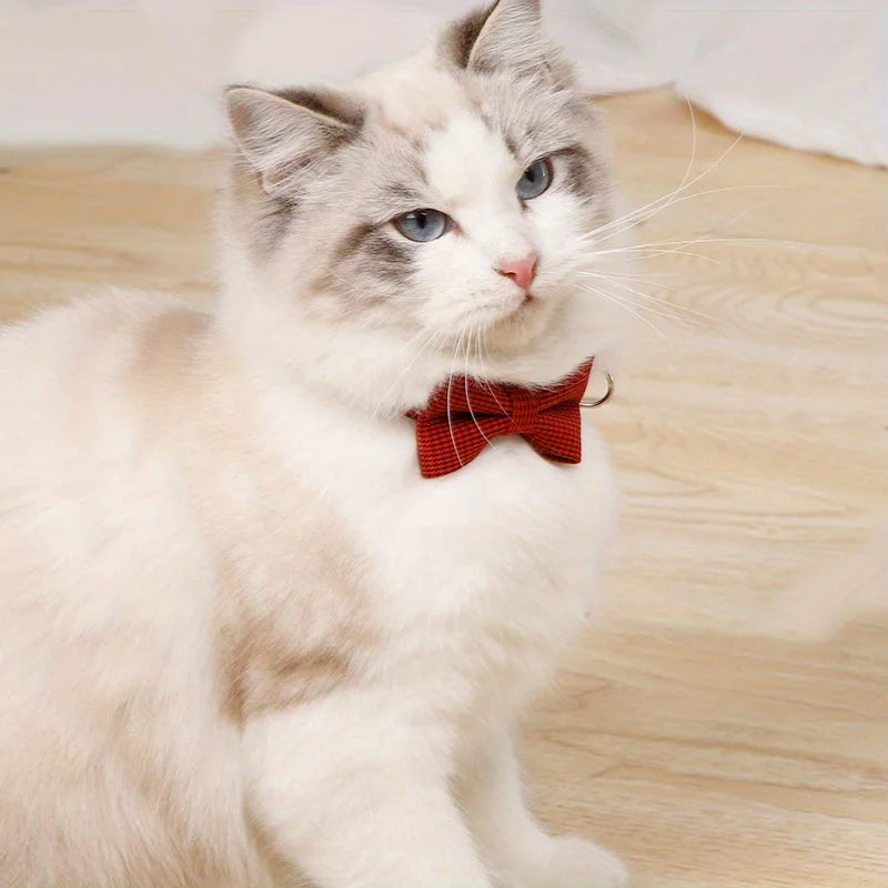 Plaid Bow-Tie Cat Collar