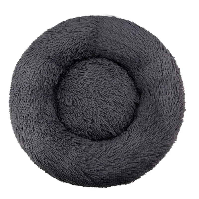 Round Plush Basket Bed