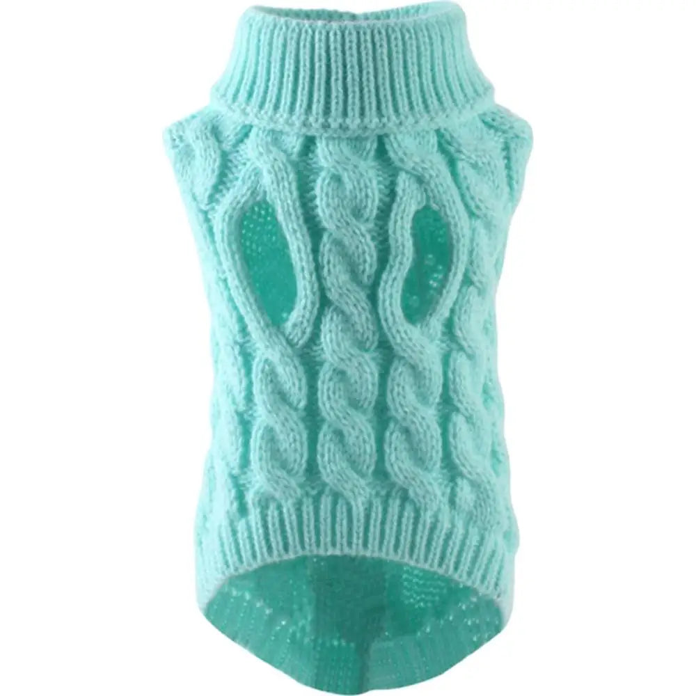 Turtleneck Cable-Knit Dog Jumper