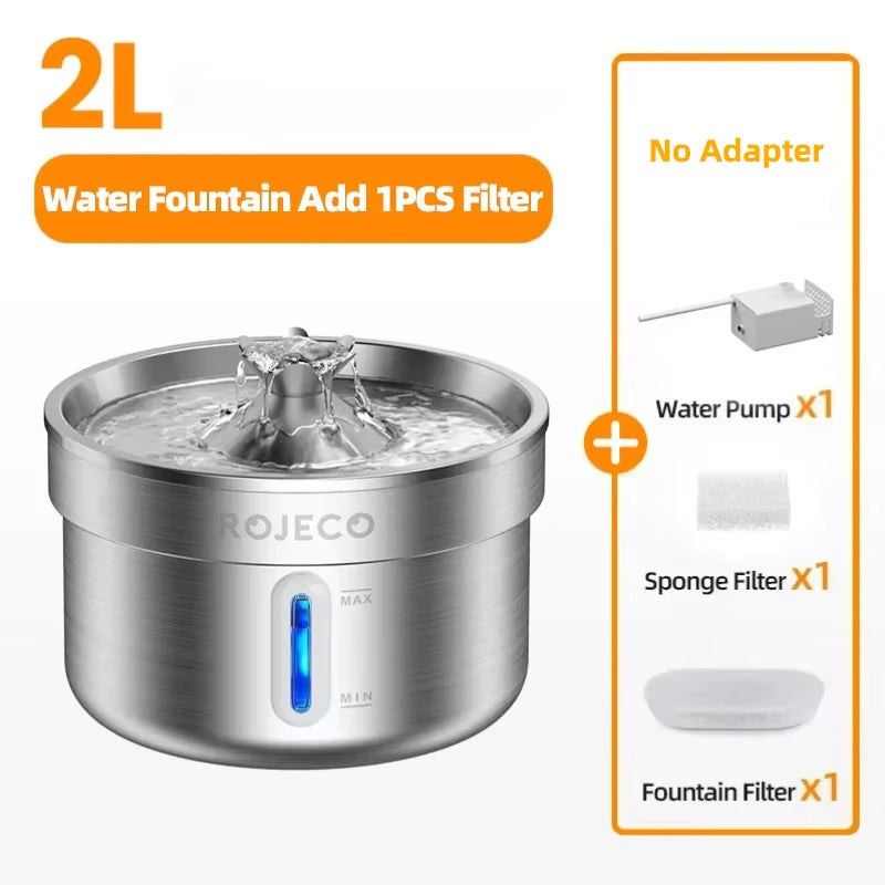 2L Stainless Steel Filter Fountain