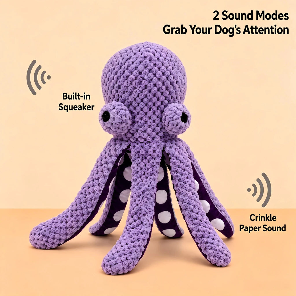 Soft Squeaky Octopus Plush