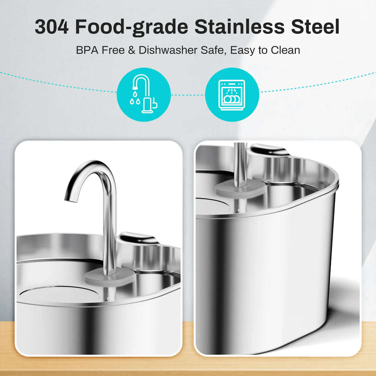 2.2L Stainless Steel Cat Fountain