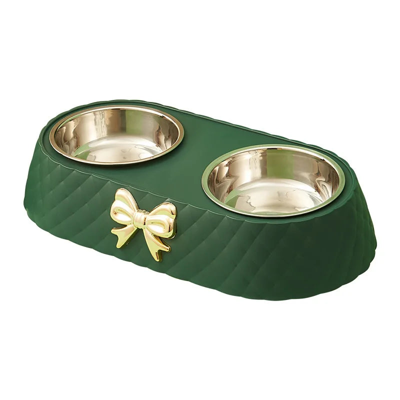 Bow-Tie Stainless Cat Bowl