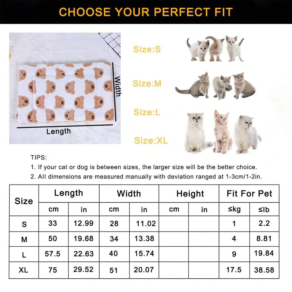 Bear Print Pet Blanket