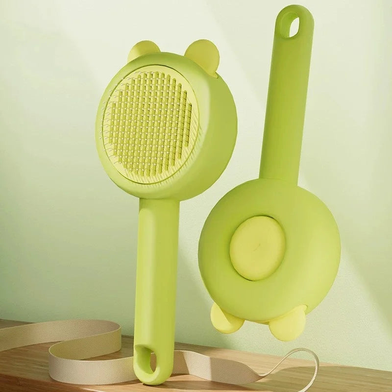 One-Button Self-Cleaning Comb