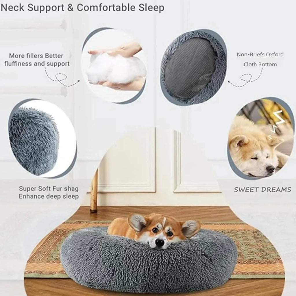 Plush Round Donut Bed (6 Sizes)