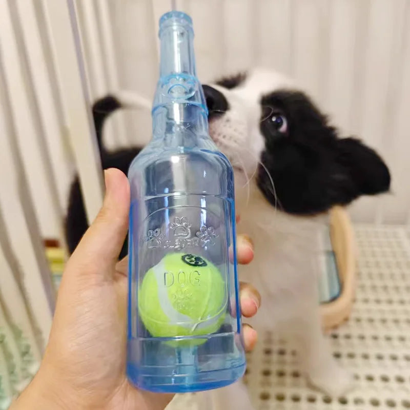 Rubber Bottle Chew Toy with Ball
