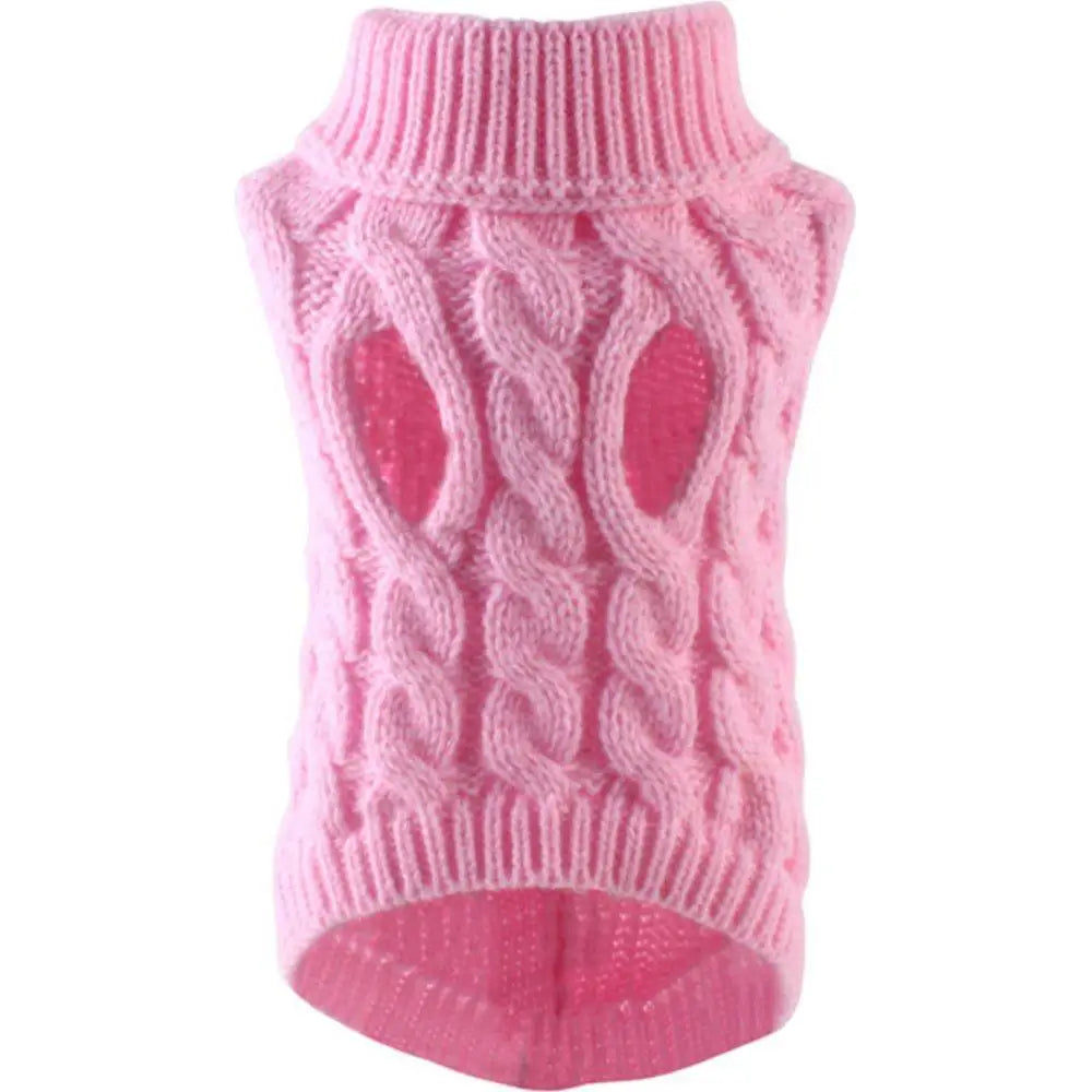 Turtleneck Cable-Knit Dog Jumper