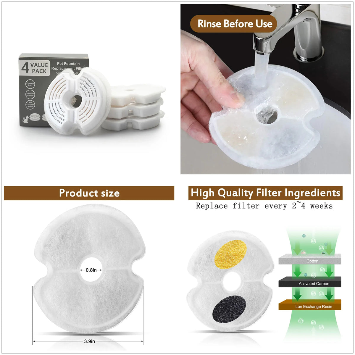 Replacement Fountain Filters (8 or 12)