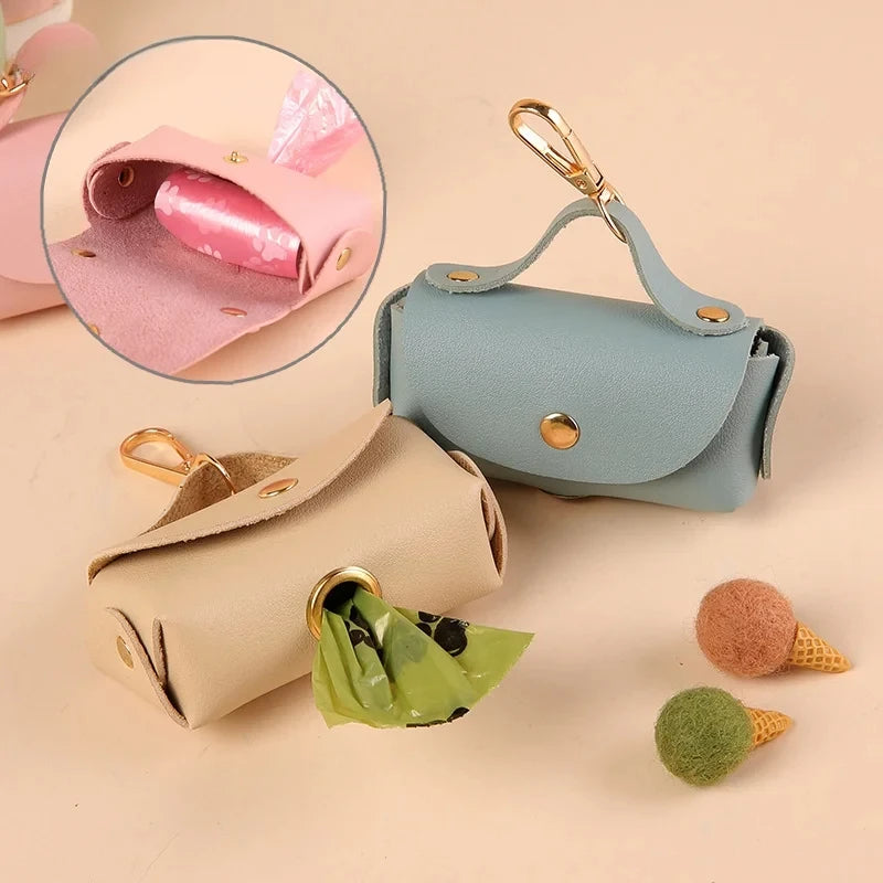 Faux Leather Poo Bag Holder
