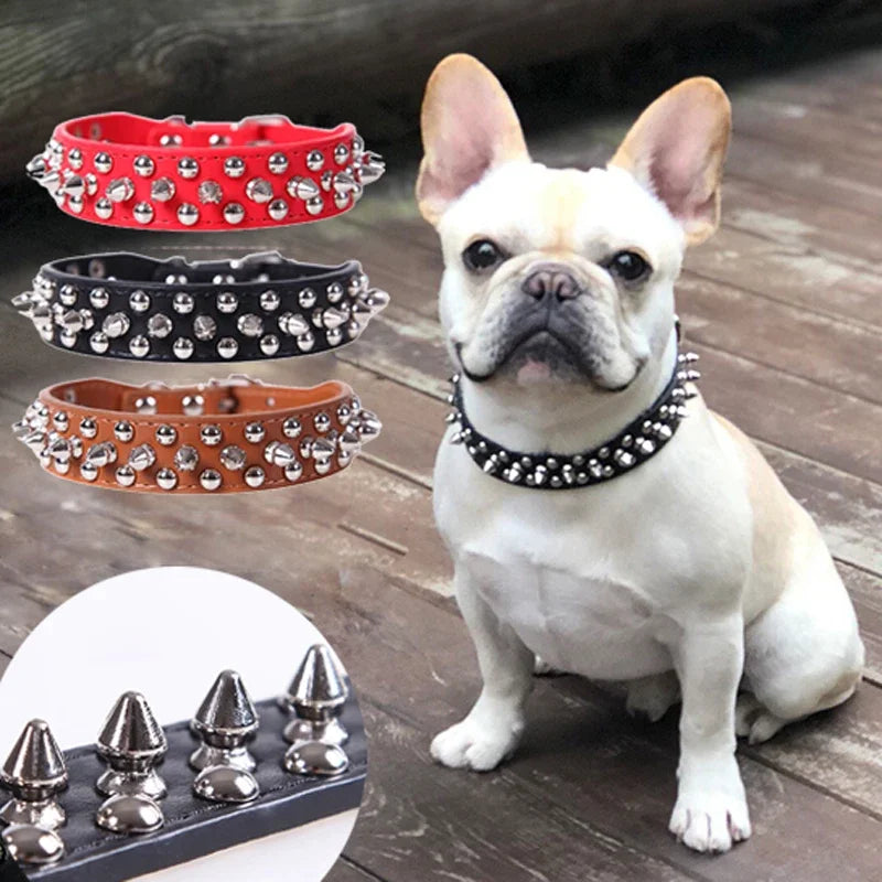 Studded Faux Leather Collar