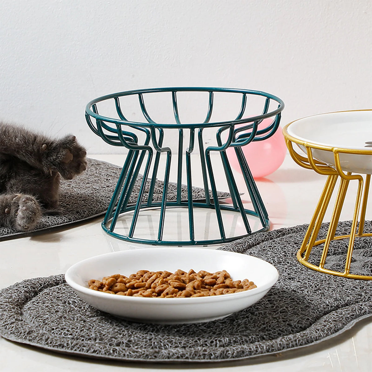 Raised Ceramic Cat Bowl