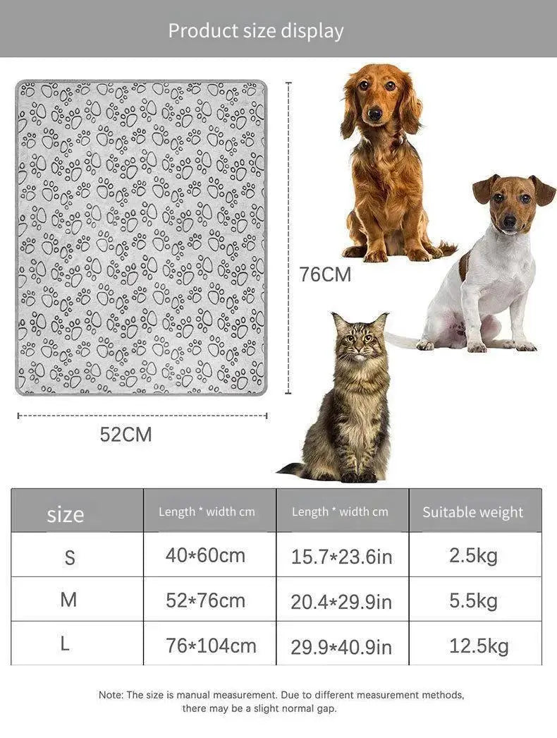 Fluffy Paw Print Blankets (Set of 2)