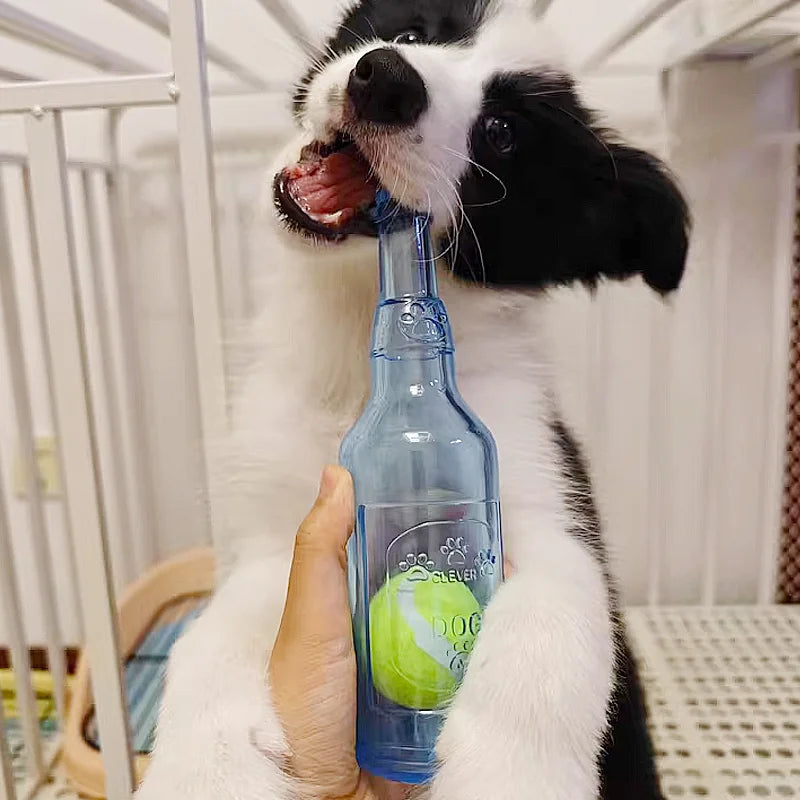 Rubber Bottle Chew Toy with Ball