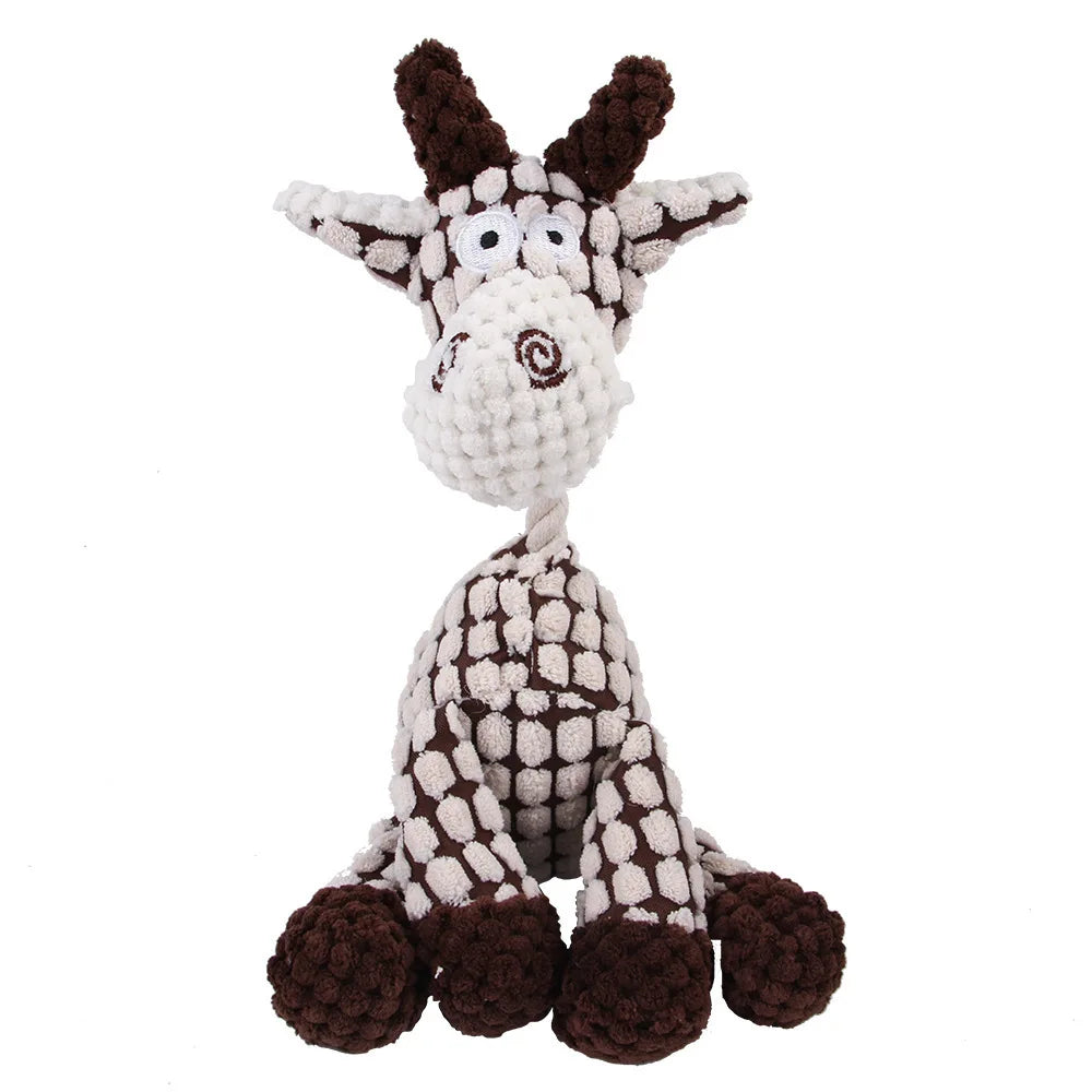 Corduroy Squeaky Animal Plush