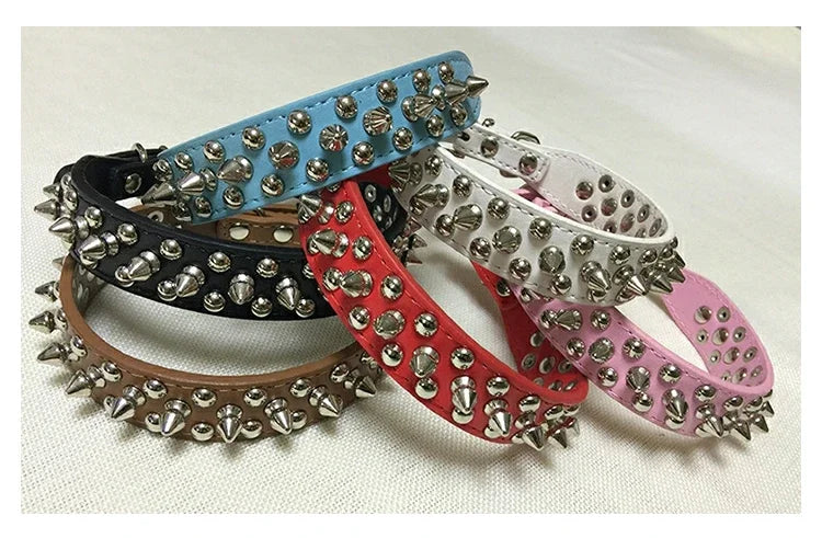 Studded Faux Leather Collar
