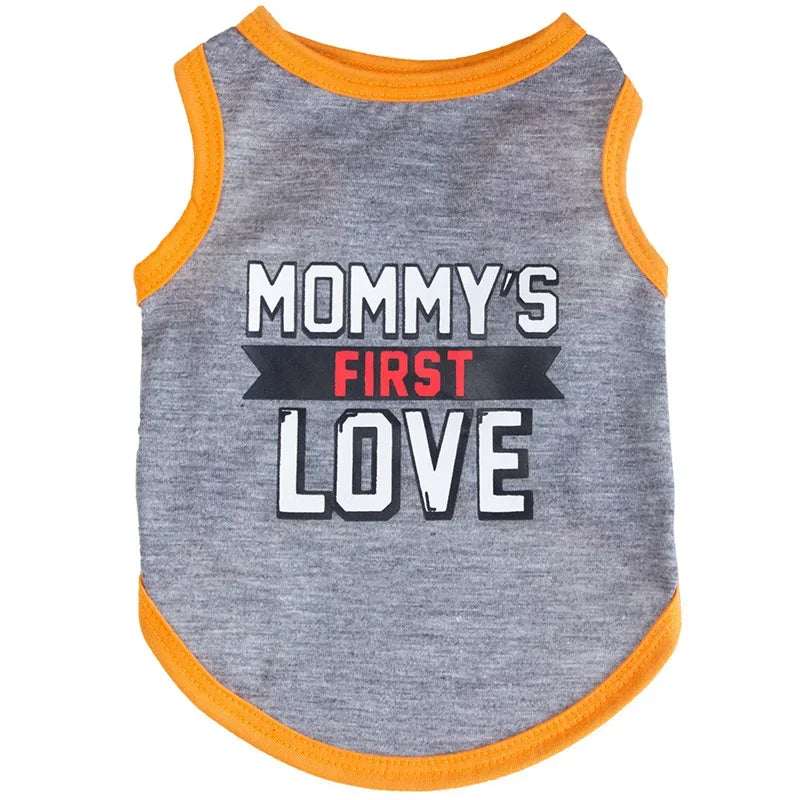 Cotton Slogan Dog Vest Tee