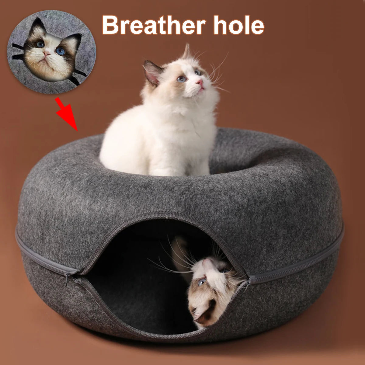 Felt Tunnel Nest for Kittens