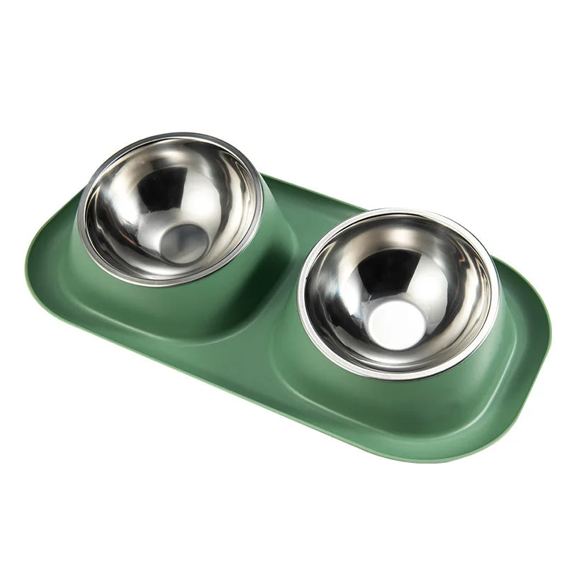 Stainless Double Bowl with Non-Slip Base