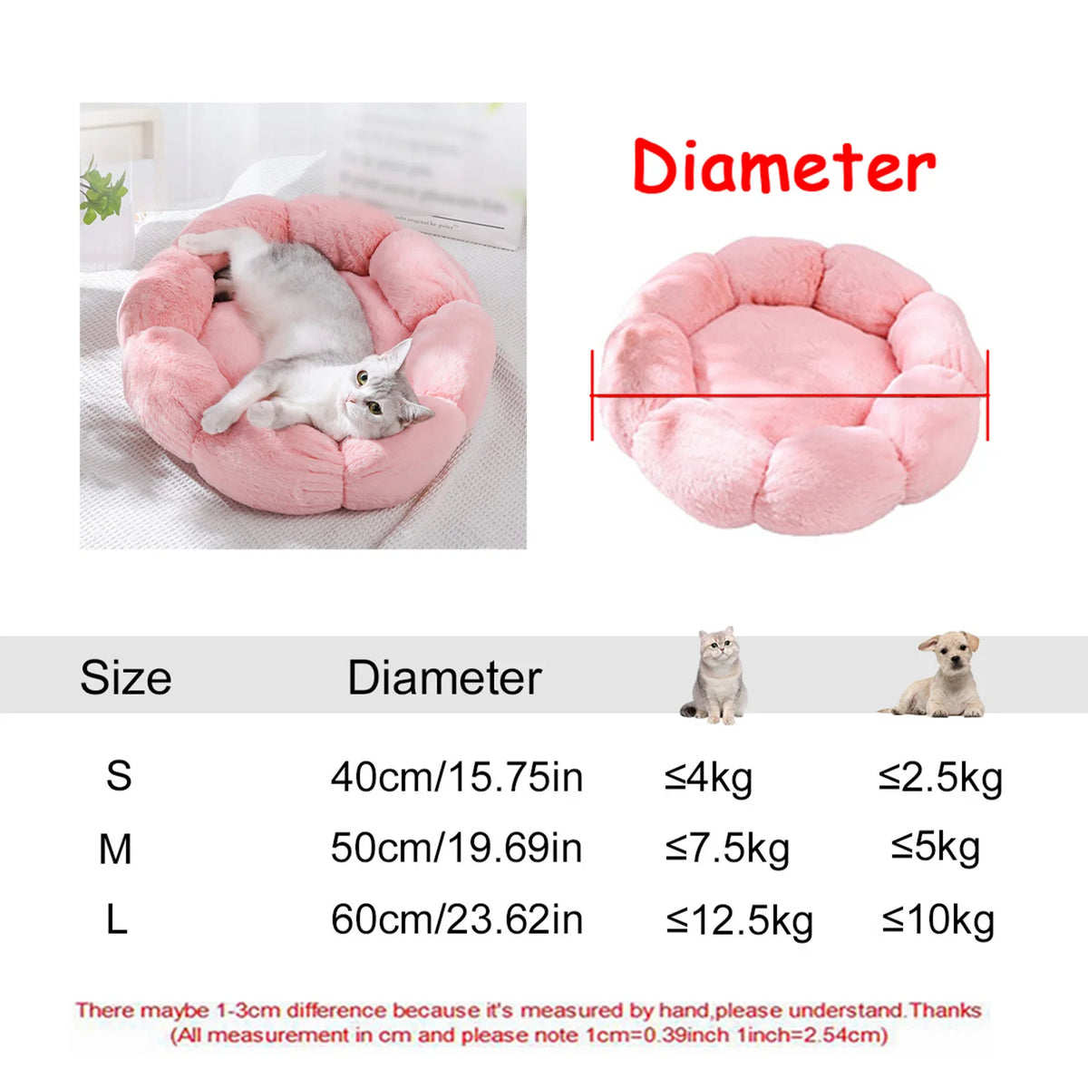 Plush Round Donut Bed (6 Sizes)