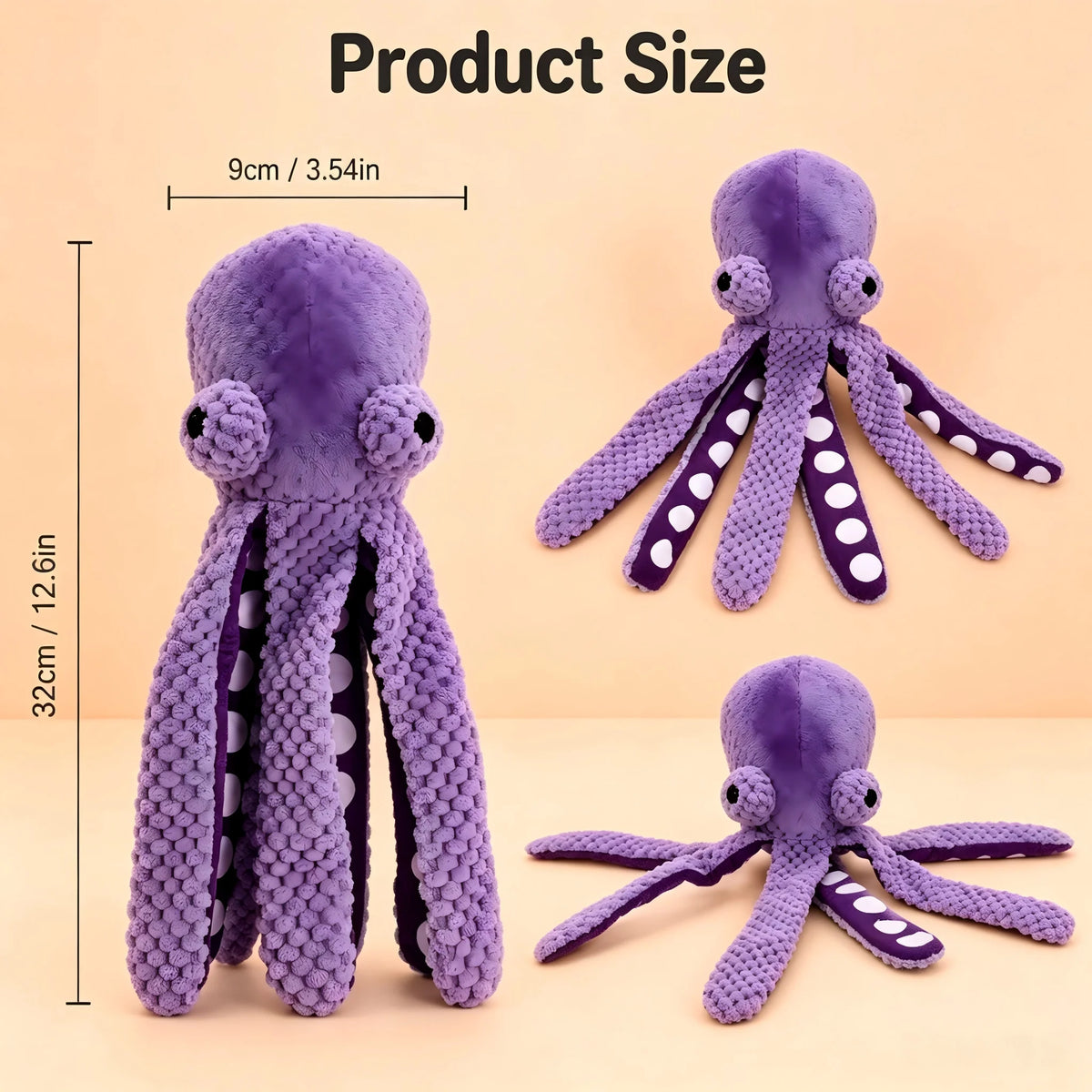 Soft Squeaky Octopus Plush