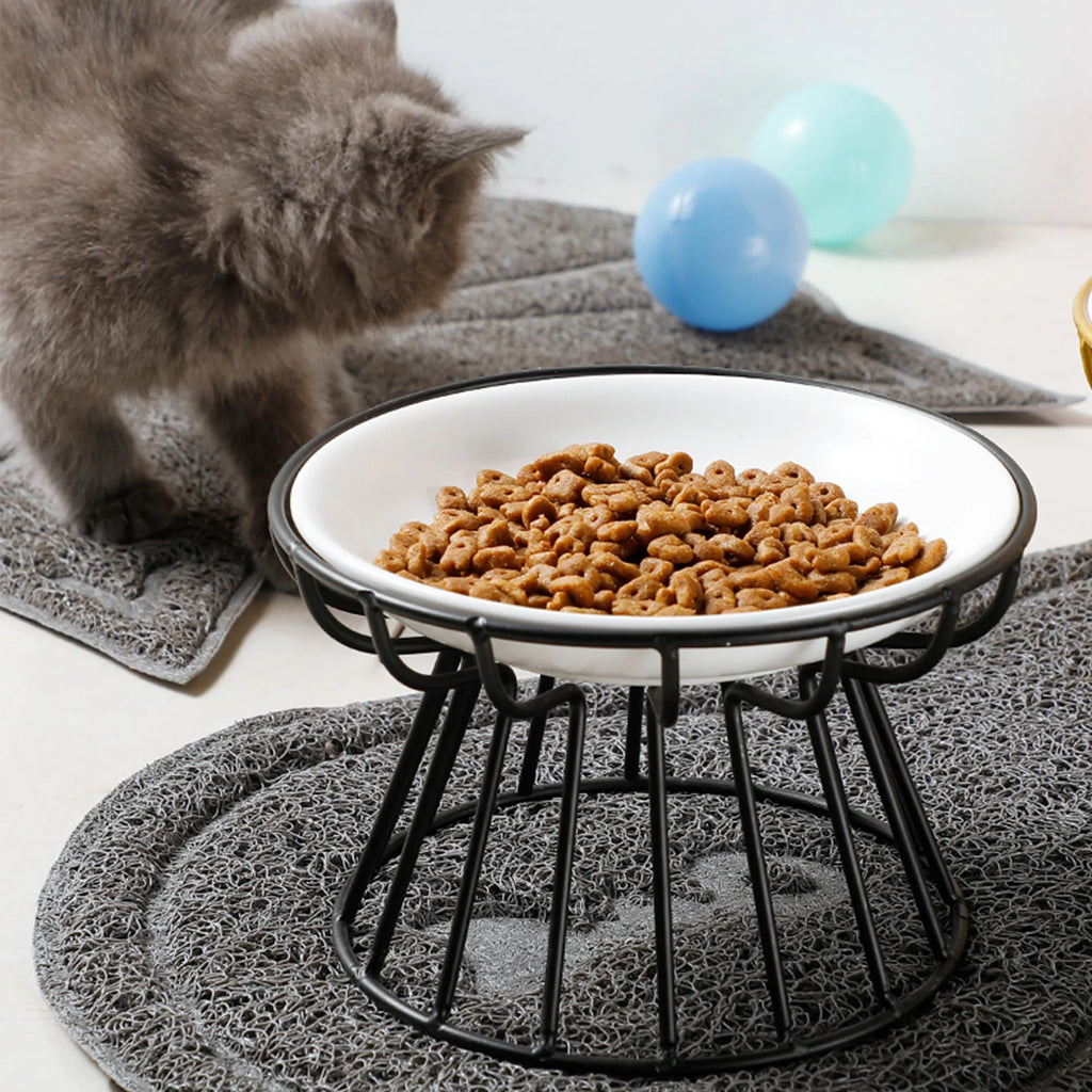 Raised Ceramic Cat Bowl