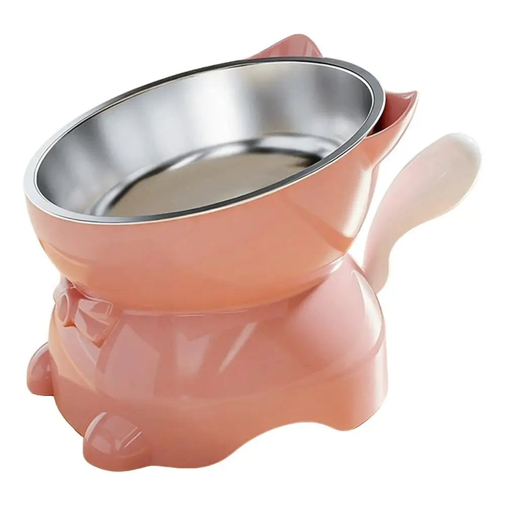 Raised Stainless Cat Bowl with Ears