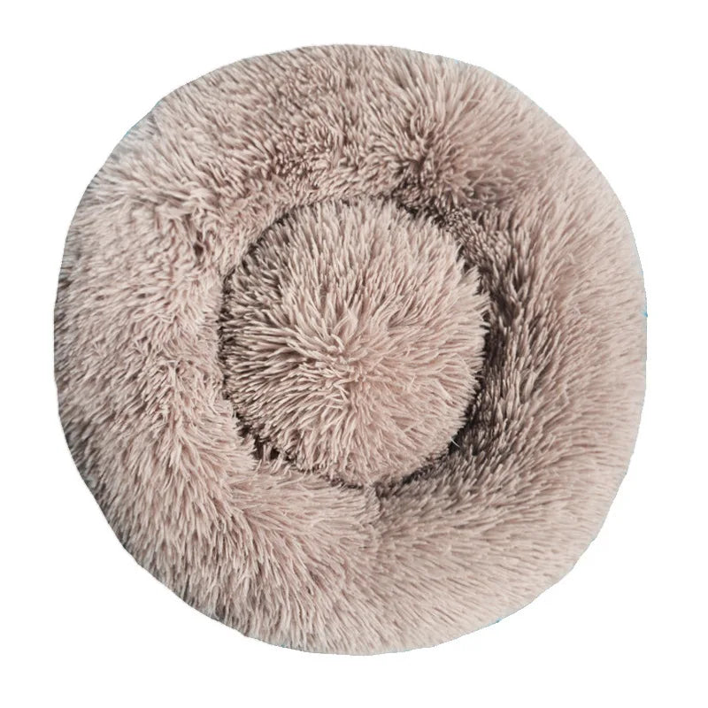 Round Plush Basket Bed
