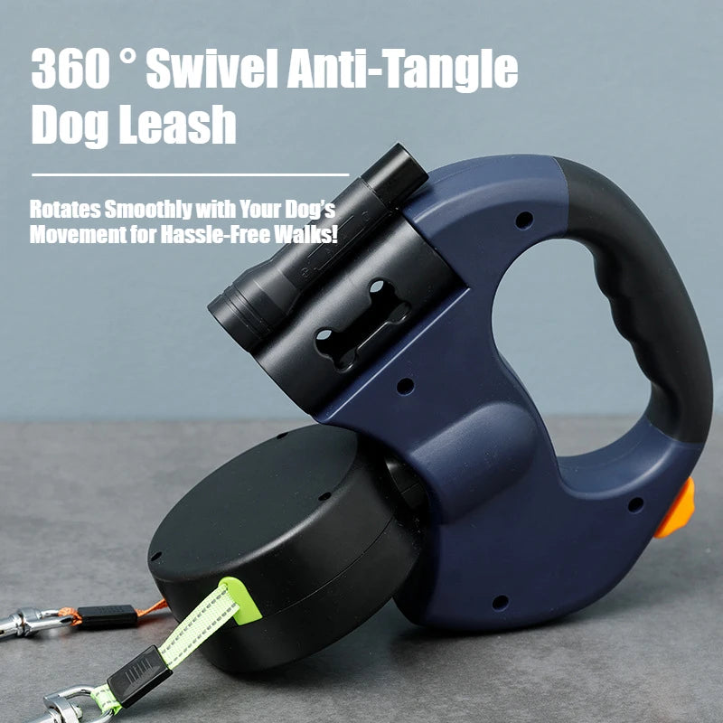 Dual Retractable Lead for Two Dogs