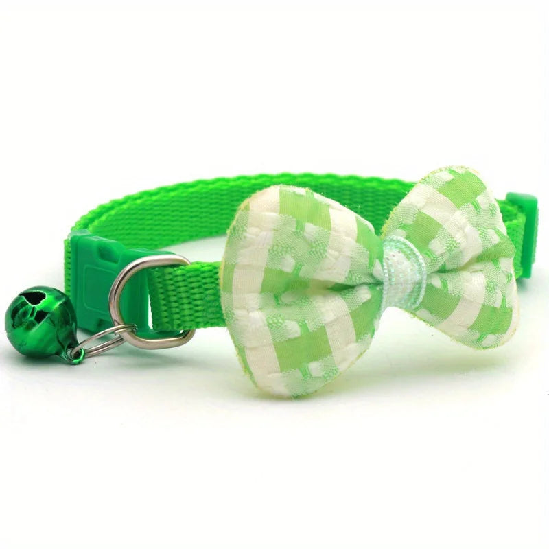 Plaid Bow-Tie Cat Collar