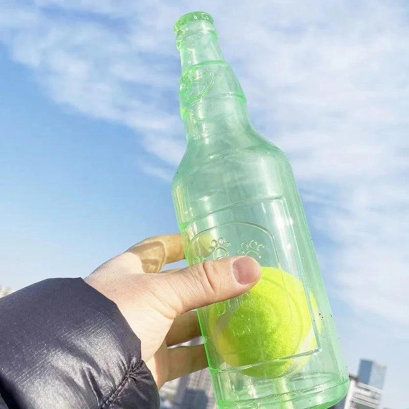 Rubber Bottle Chew Toy with Ball