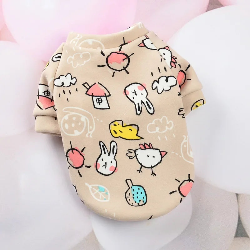 Printed Fleece Dog Sweatshirt