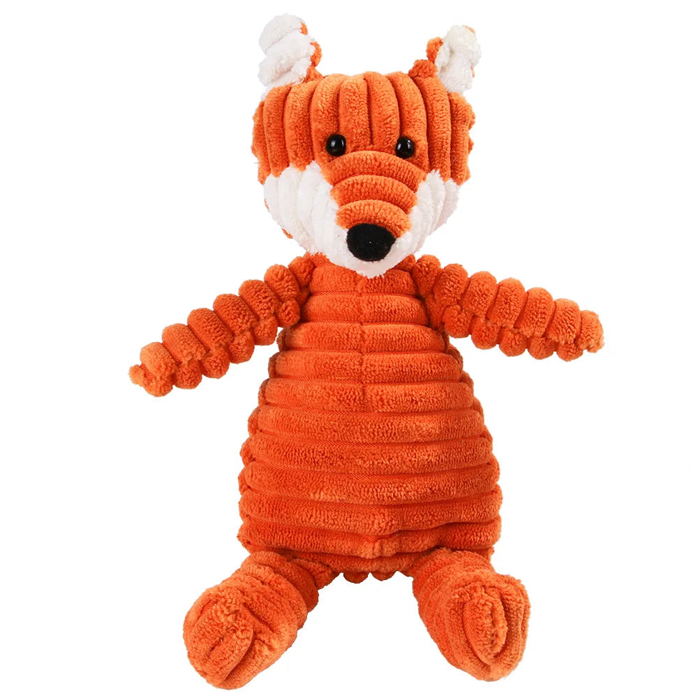 Corduroy Squeaky Animal Plush
