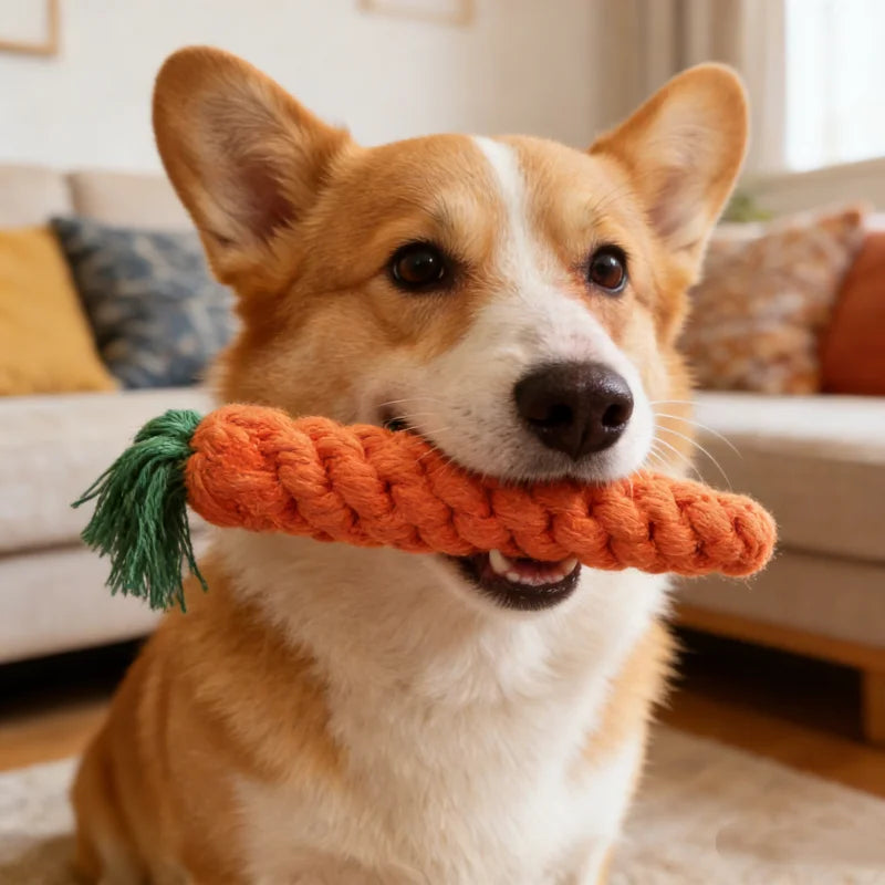 Braided Carrot Rope Chew