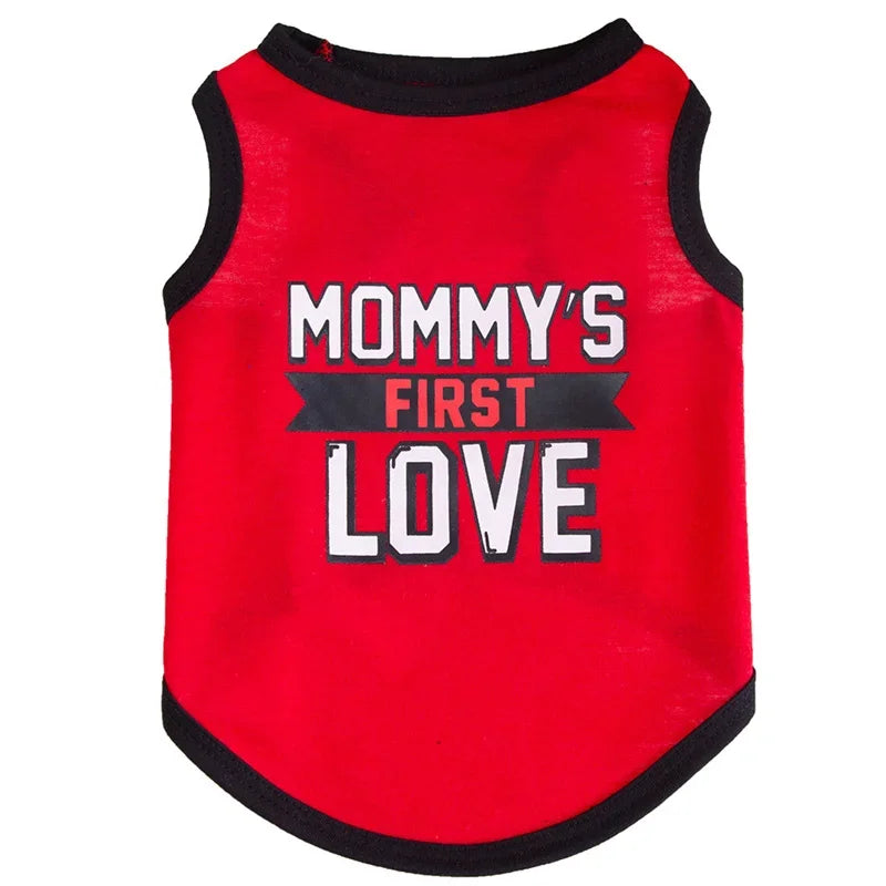 Cotton Slogan Dog Vest Tee