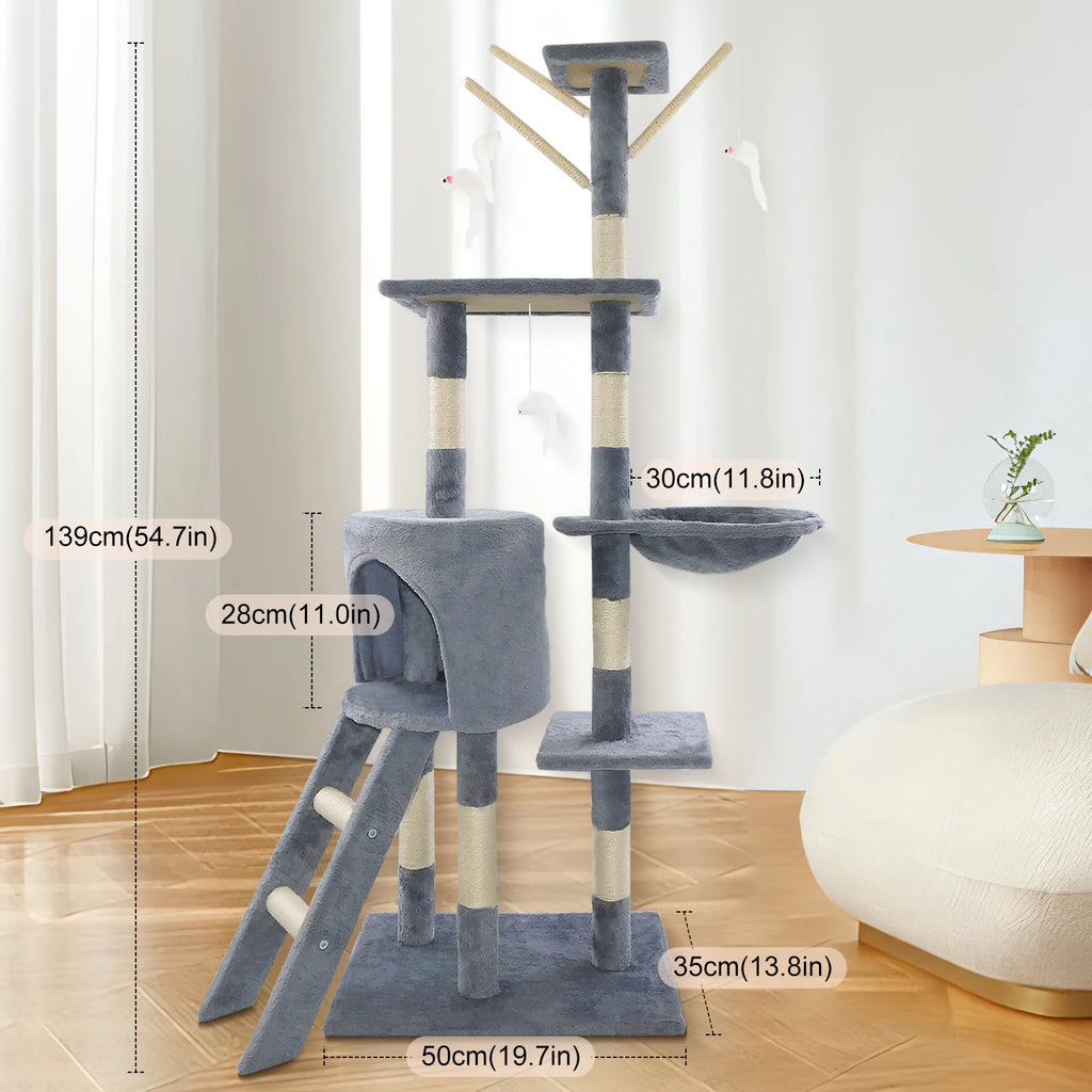 140cm Cat Tree with Condos