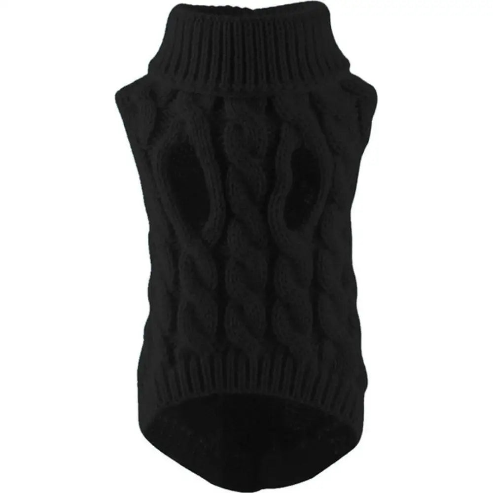 Turtleneck Cable-Knit Dog Jumper