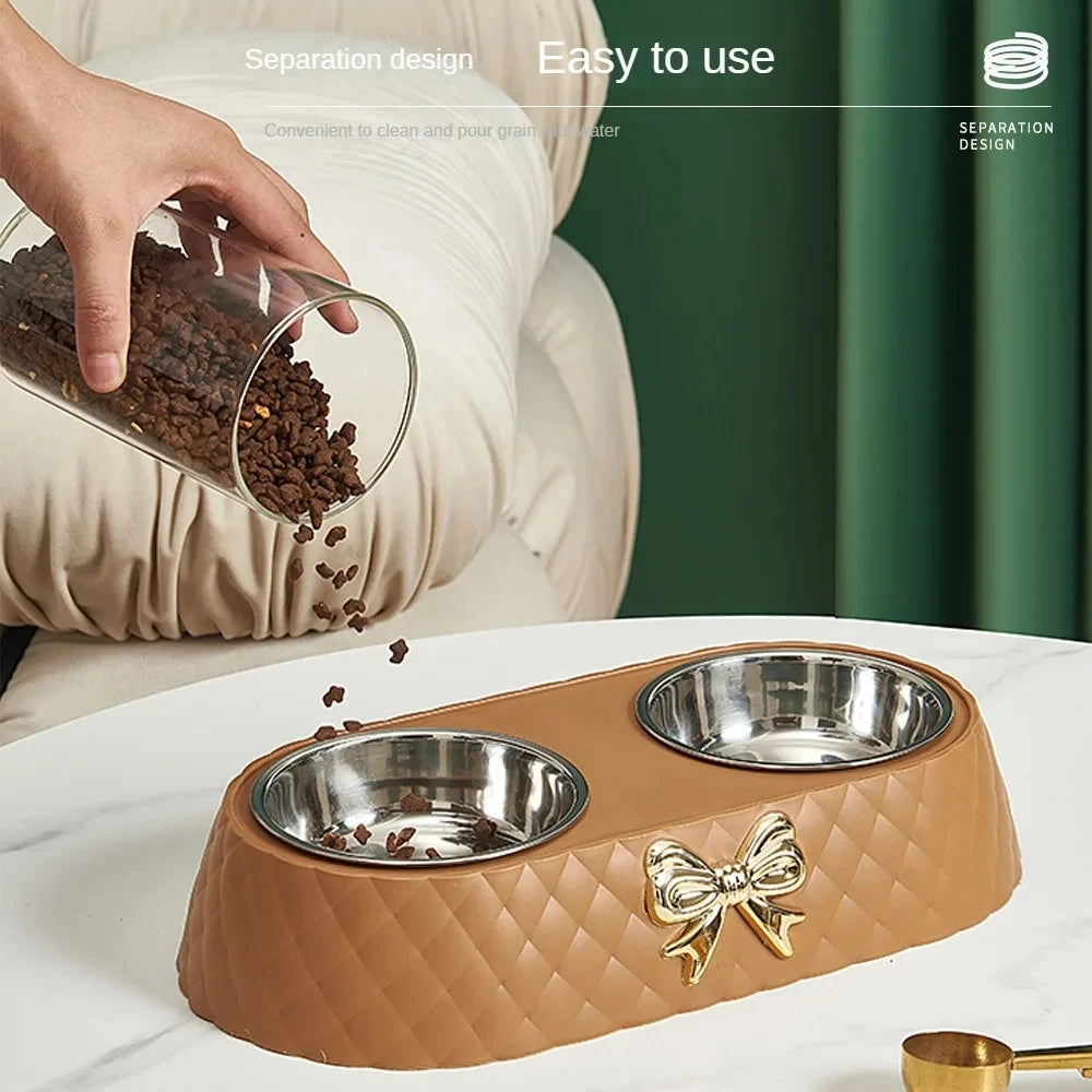 Bow-Tie Stainless Cat Bowl