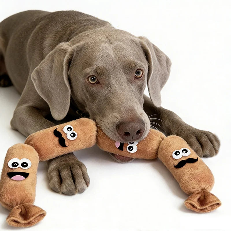 Squeaky Plush Sausage