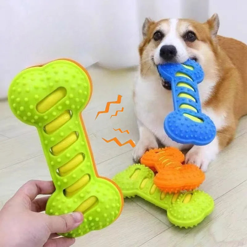 Squeaky Rubber Chew Bone