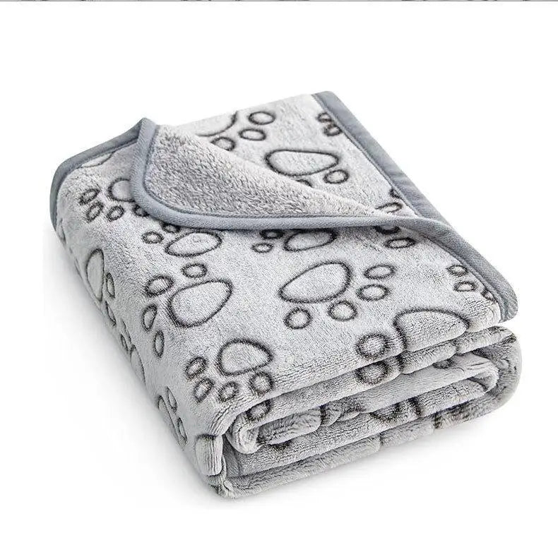 Fluffy Paw Print Blankets (Set of 2)