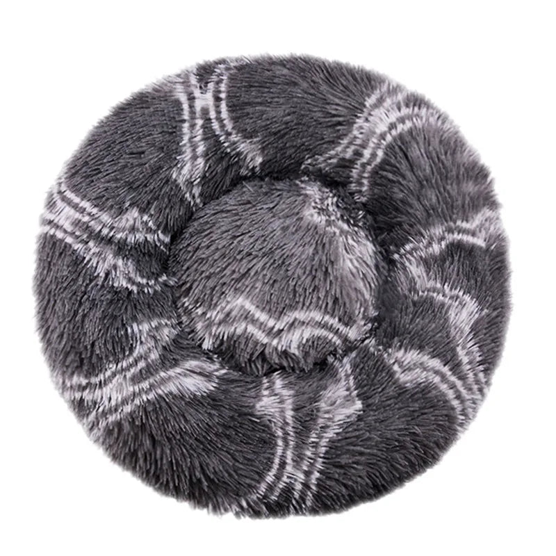 Round Plush Basket Bed