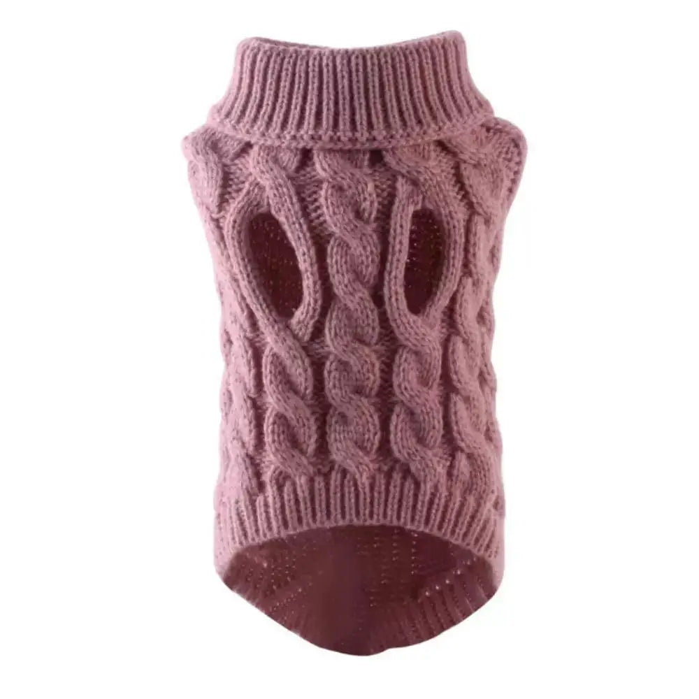 Turtleneck Cable-Knit Dog Jumper